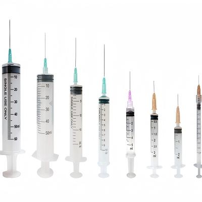 Syringes with Luer lock or Luer slip 1ml to 60ml